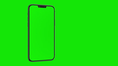 Smooth cell phone animation on green screen high resolution 4K 3840x2160 with frame rate of 60 FPS. : vidéo de stock