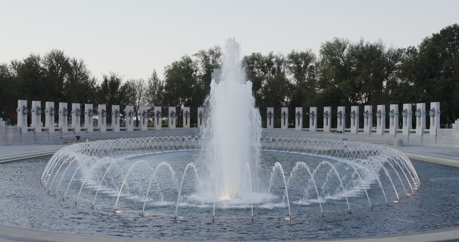 World War II Memorial in Washington DC Pacific Side Summer Morning