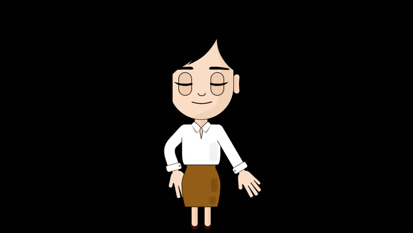 Woman Waiting Animation Character Talking Head Loop Alpha
