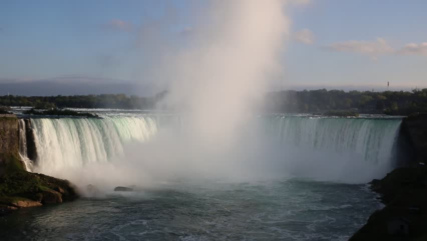 Canadian side view of Niagara Falls, American Falls in a sunny day in Niagara Falls, Ontario, Canada