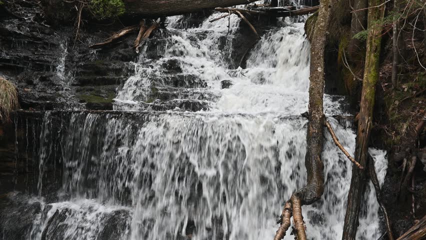 Wagner water falls in upper peninsula Michigan state