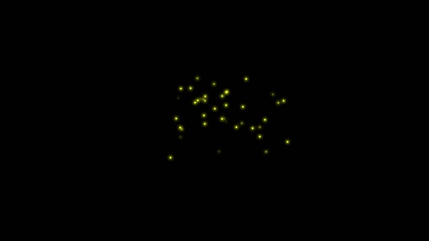 Swarm of fireflies. Isolated flying insects. Overlay. Black background. 23,98fps Royalty-Free Stock Footage #1098338691