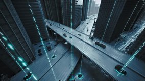 Self Driving Cars Autonomously Driving Through A City Using Radar Technology To Autopilot Futuristic Electric Cars Ai Navigation Cgi - Powered by Shutterstock - Get 15% off with code: PIKWIZARD15