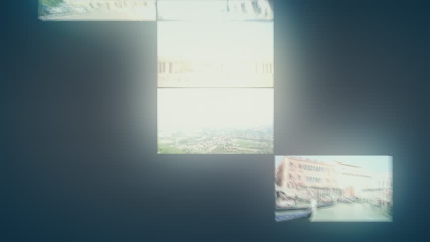Italy split screen collage. Italy video wall. Italy multiscreen collage