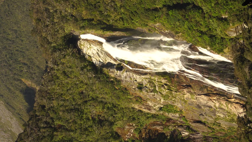 Icon of Milford Sound - Lady Bowen Falls, vertical video