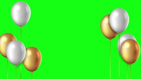 Bunch of Balloons rising up on Animation 4K Loop in green screen.  Birthday, Valentines, Anniversary, holidays and celebrations Children and toys Kids - Powered by Shutterstock - Get 15% off with code: PIKWIZARD15