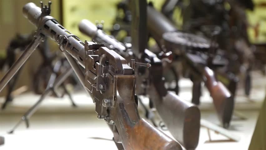 A Group Of Different Types Of Machine Guns