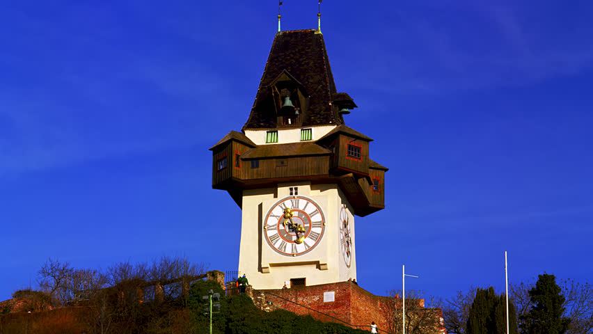 View of the Uhrturm (Clock tower) of the Schlossberg (Castle Mountain)