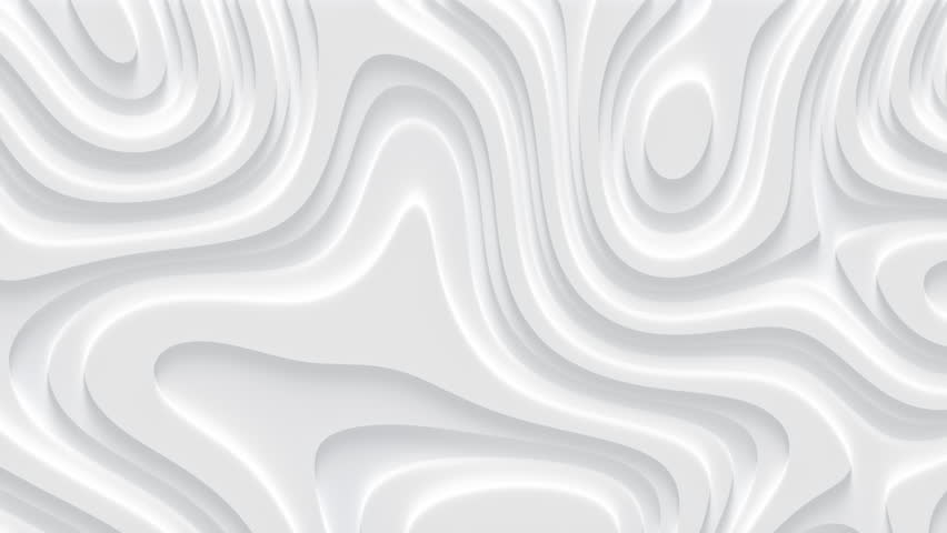 Smooth terrain isolines on the surface. Bright, milky wavy motion background. Loop