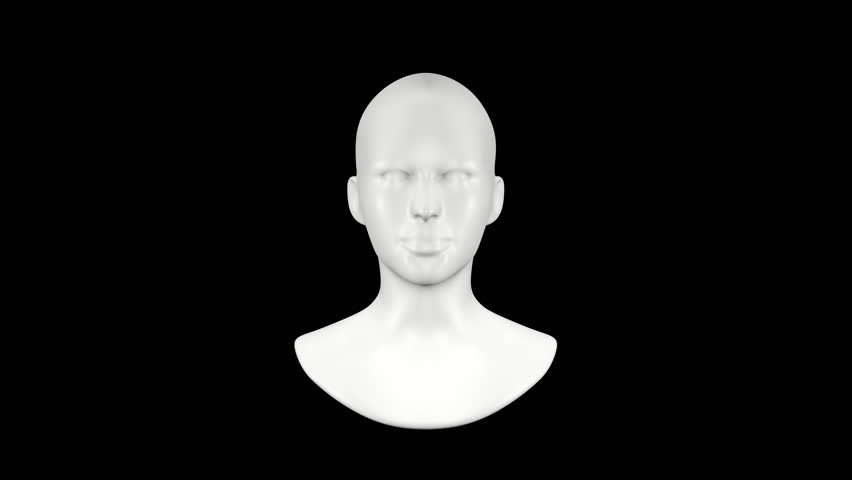 The concept of artificial intelligence and metauniverses. Bust of a man with animated symmetrical lines around. 3D animation. | Shutterstock HD Video #1098410127