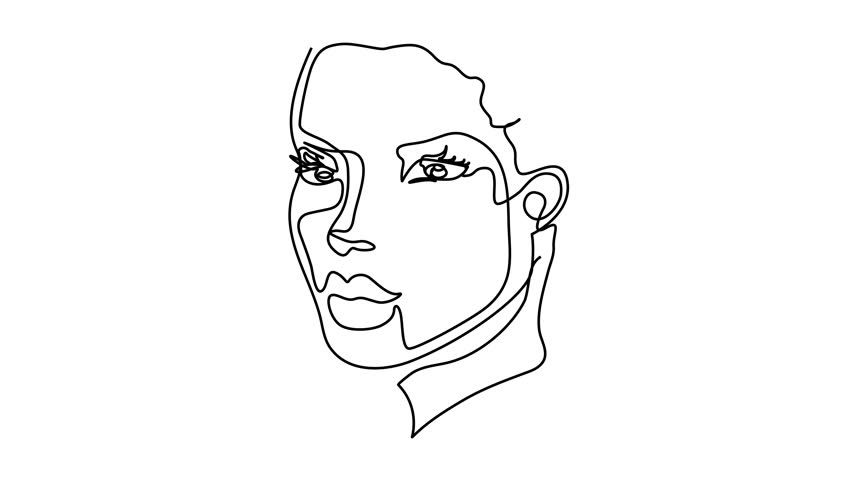 abstarct one line drawing of a female video 
