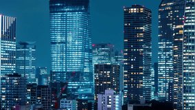 Timelapse of skyscrapers in Minato, Tokyo, Japan