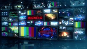 TV Broadcast News Virtual Studio Set - Background Loop 4K