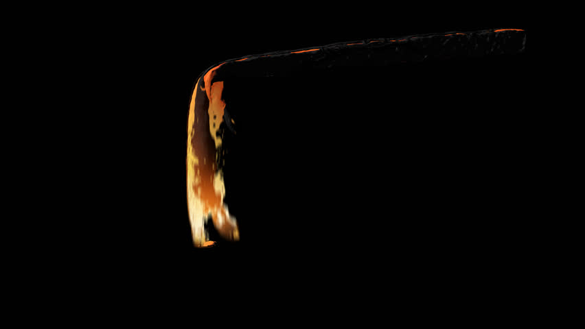 Beautiful 4k Lava Flow Explosion Volcano Fire Black Background Video