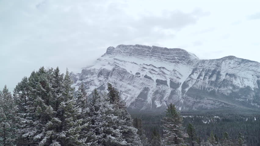 Beautiful mountain in snowy Banff National Park, Alberta, Canada