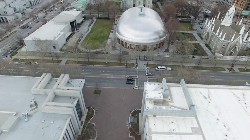 Aerial view of the Salt Lake City Tabernacle.