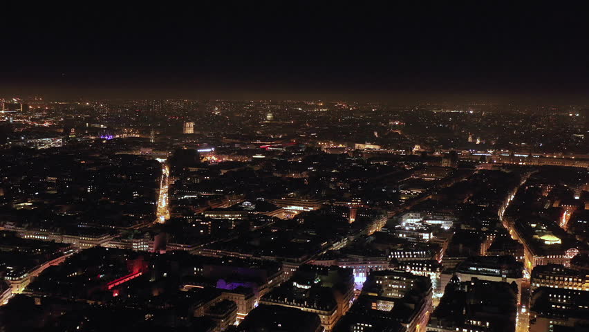 Aerial night shot of Paris France capital Royalty-Free Stock Footage #1098447623