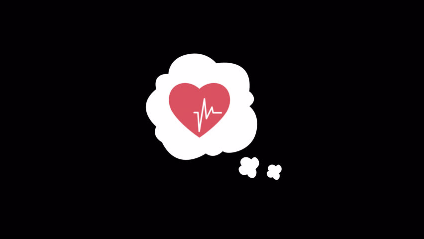 Animated fast heartbeat element. Medical issue. Flat cartoon style HD video footage. Panic attack at gym color illustration on black background with alpha channel transparency for animation | Shutterstock HD Video #1098454457