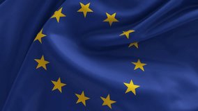 European Union flag fade with Spain flag, Video 3d illustration