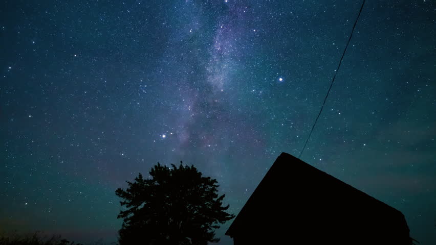 Time lapse of starry sky with milky way