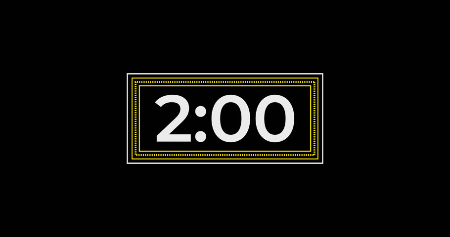 Countdown two-minute animation.  Modern flat design with animated on a black background Alpha channel. Suitable for reminder time, webinars, meeting online, and starting to vlog videos. Transparent. | Shutterstock HD Video #1098466691