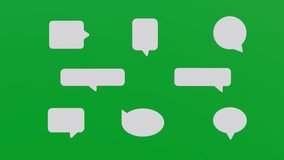 Set of speech bubbles for text on green screen, Empty text bubbles in various shapes, chatting boxes pop up, message box, social media chat message - Powered by Shutterstock - Get 15% off with code: PIKWIZARD15