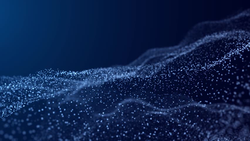 Abstract animation background of blue particles, digital wave. | Shutterstock HD Video #1098483283