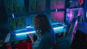 Woman programmer types on computer, show skill in coding and interacting with technology. Female at the forefront of innovation and machine learning, driving the future of software development - Powered by Shutterstock - Get 15% off with code: PIKWIZARD15