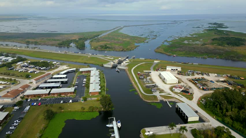 Lake Okeechobee dam locks Clewiston FL USA