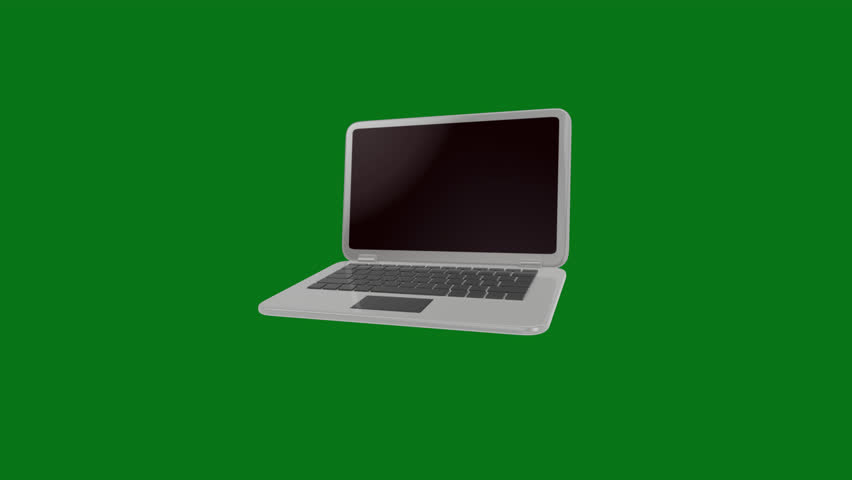3D laptop animation on green screen. Laptop animation with key color. Chroma color | Shutterstock HD Video #1098496335