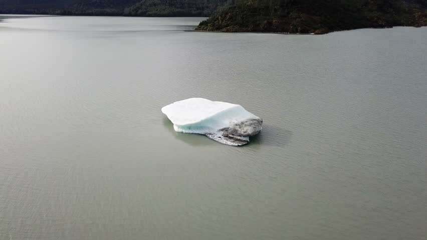 Iceberg in Mendenhall Glacier Fed Lake Royalty-Free Stock Footage #1098497083