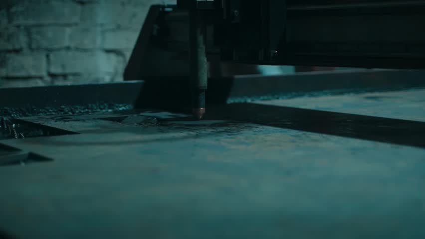  Cutting sheet metal in a workshop with modern tools. | Shutterstock HD Video #1098497213