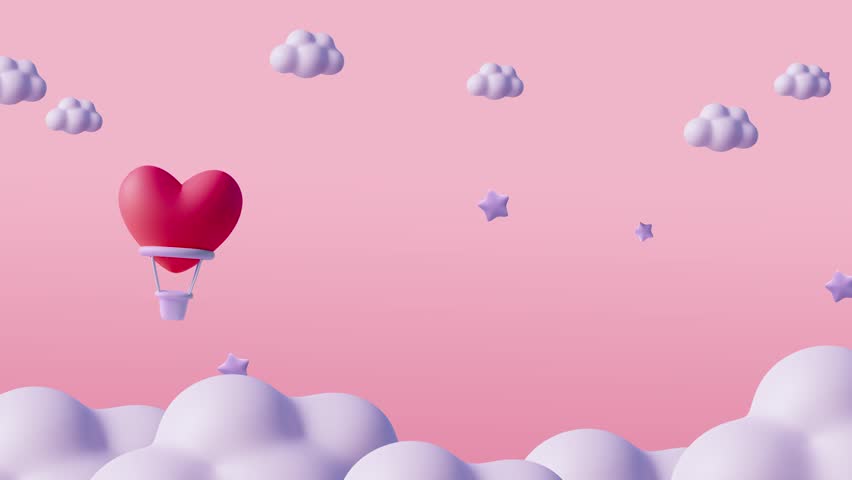 Heart shaped magenta color balloon flies over white Motion Graphic for Valentine's day Greeting love video. HD Romantic looped animation on for Valentine's day, St.Valentines Day,Mother's day, Wedding Royalty-Free Stock Footage #1098499665