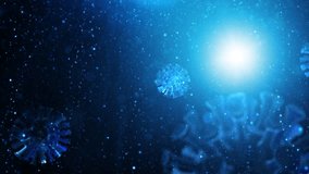 Blue abstract corona viruses on shiny particles background. Artistic Coronavirus Covid-19 on artistic three-dimensional particles motion background.	
 - Powered by Shutterstock - Get 15% off with code: PIKWIZARD15