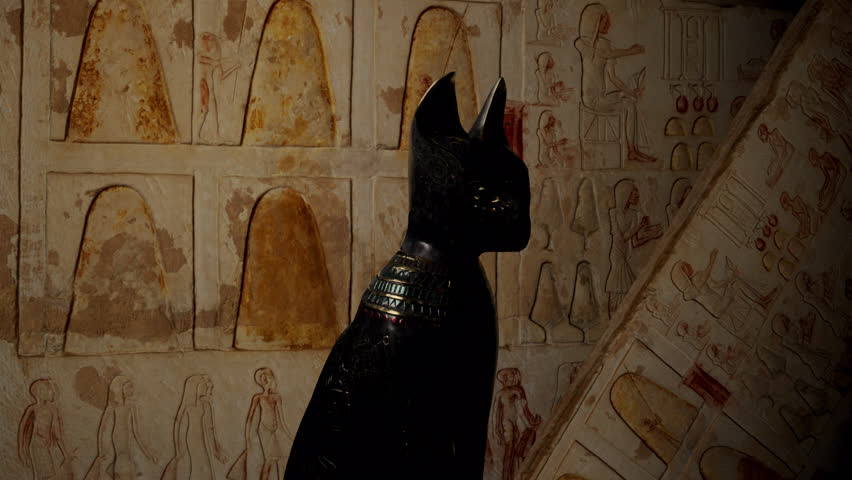 Ancient Egypt Cat Statue.Animation. 1920×1080.11 Second Long.