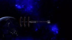 Space Ship ,Animation .Full HD 1920x1080 10 Second Long Transparent Aplha Video.