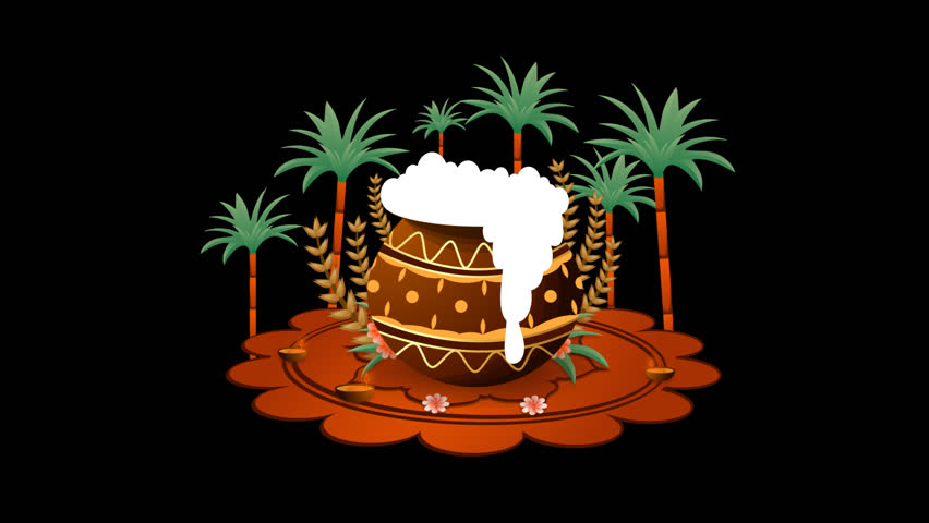 Pongal Pot Animation Alpha Channel Background