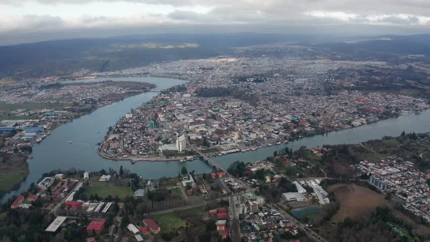 city of valdivia in chile seen from above