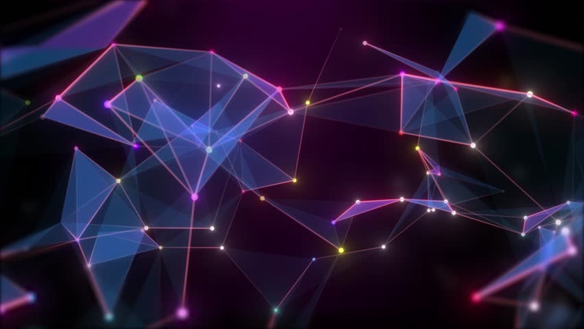 Glowing Plexus Network Connection Moving On Black Background. Digital Technology Network Background. Futuristic High Tech Network Background. Abstract Plexus Dot Moving On Black Bg, Polygonal Network  | Shutterstock HD Video #1098521467