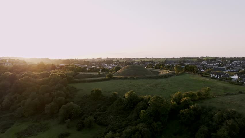 Drone view of Dromore Mound (motte-and-bailey)
