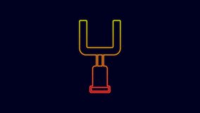 Glowing neon line American football goal post icon isolated on blue background. 4K Video motion graphic animation. - Powered by Shutterstock - Get 15% off with code: PIKWIZARD15