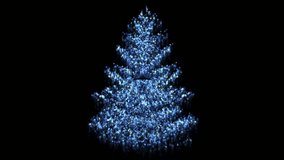 Glowing blue Christmas tree animation with light and particles. 4k - Powered by Shutterstock - Get 15% off with code: PIKWIZARD15