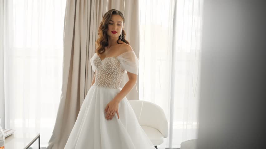 Morning bride in the hotel.