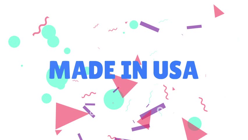 Made in USA logo, Made in USA logo animation video, Made in United states monogram motion graphics on white background