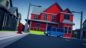 3d illustration design of  roads and cars- 3d animated cartoon short video 