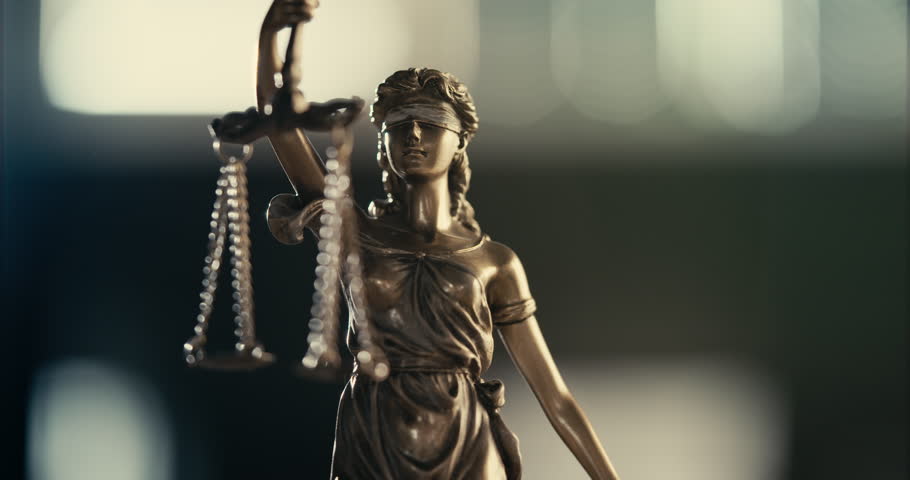 Legal and law concept statue of Lady Justice on blurred background Royalty-Free Stock Footage #1098540219