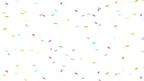 Animated falling confetti pattern on white background. Colorful paper cuts, sprinkles or sweet sugar decorations background. Motion Confetti pattern for birthday, party celebration or for any concept. - Powered by Shutterstock - Get 15% off with code: PIKWIZARD15