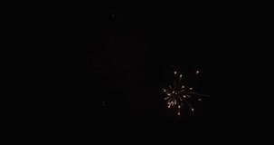 New Year's fireworks in the sky, 4K slomo