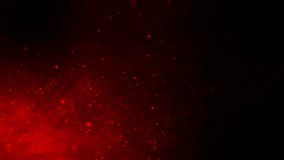 beautiful abstract red flying particles in a black background.small round particles flowing from one side for backgrounds.attractive calm background video of glowing particles across the screen.