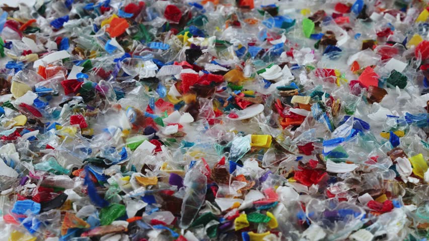 PET Flakes, Pet Bottle Plastic Scrap Royalty-Free Stock Footage #1098552511